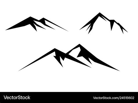 Black and white mountain Royalty Free Vector Image