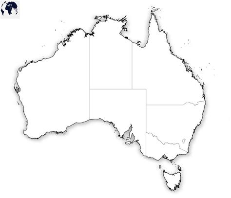 Printable Blank Australia Map with Outline, Transparent Map | Australia ...