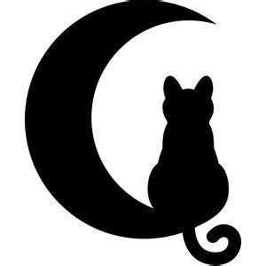 Silhouette Design Store: Cat Moon | Silhouette art, Black cat tattoos ...