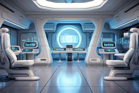 Premium AI Image | futuristic spaceship interior