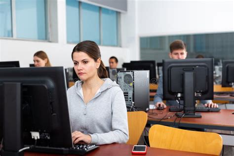 Computers in classroom stock image. Image of class, university - 4174167