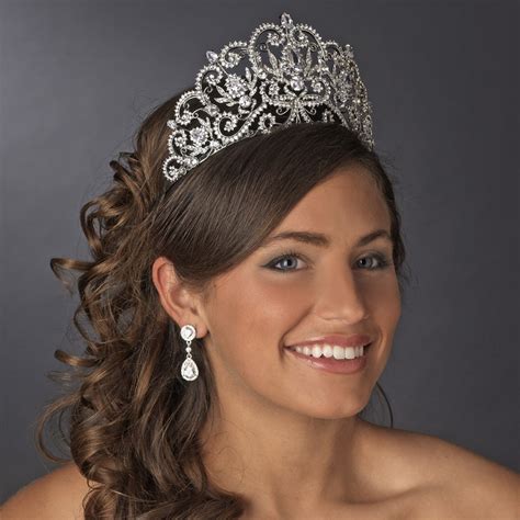 Antique Silver Crystal Royal Princess Tiara - Elegant Bridal Hair ...