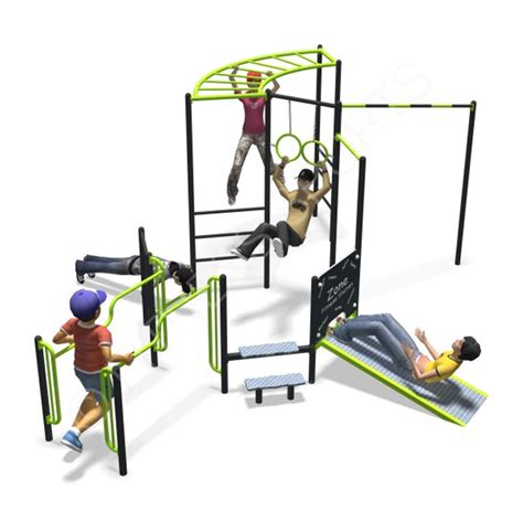 Outdoor Gymnasium Equipment Ground Fixed Multi Activity Steel Fitness Station