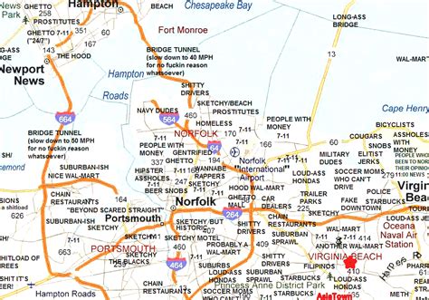 Hampton Roads - Map Of Hampton Roads Virginia