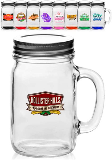 Wholesale Mason Jars With Handles & Lids | J40014L - DiscountMugs