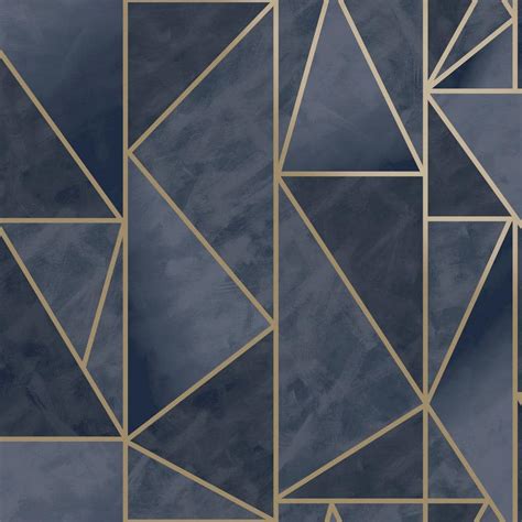 Navy Blue Geometric Wallpaper