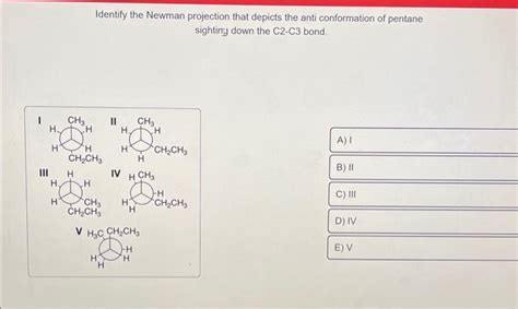 Solved Identify the Newman projection that depicts the anti | Chegg.com