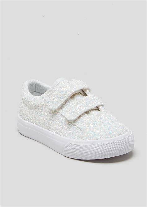 Kids Glitter Trainers (Younger 4-12) – White Matalan, Girls Fashion Clothes, Good Grips, Old ...