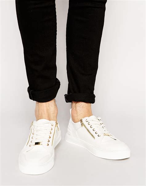 Lyst - Asos Sneakers With Zip - White in White for Men