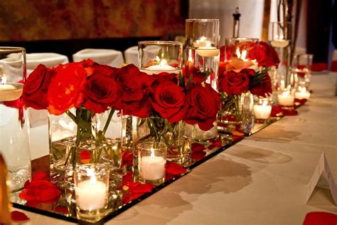 Red rose centrepiece | Red rose wedding, Red roses centerpieces, Rose centerpieces wedding