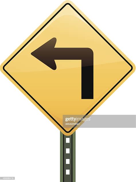 Sharp Left Turn Road Sign High-Res Vector Graphic - Getty Images