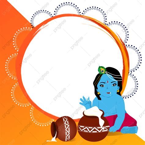 Pequeno Krishna Com Moldura Dahi Matki Para Janmashtami PNG , Janmashtami Com Fundo Transparente ...