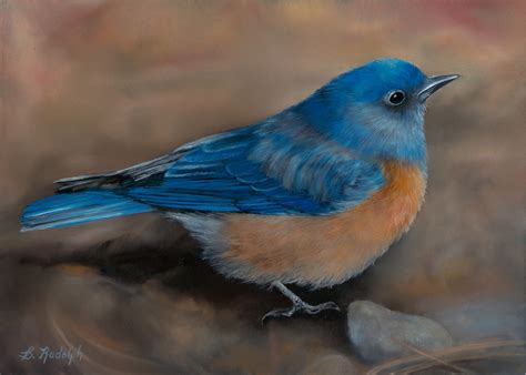 Painting : "Little Bluebird" (Original art by Barbara Rudolph Fine Art)