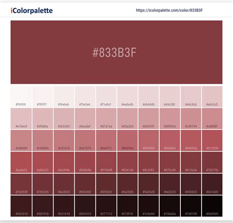 Pantone 19-1532 Tpx Rosewood Color | Hex color Code #833B3F information ...