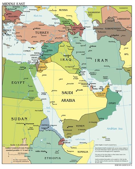 CIA Map of Middle East Iraq Iran Israel 2010 Print Poster - Etsy