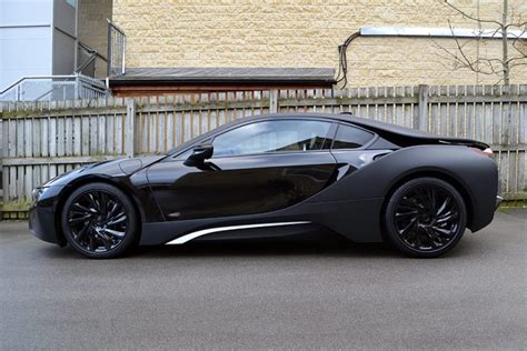 BMW i8 Wrapped Matte Black Side - Reforma UK