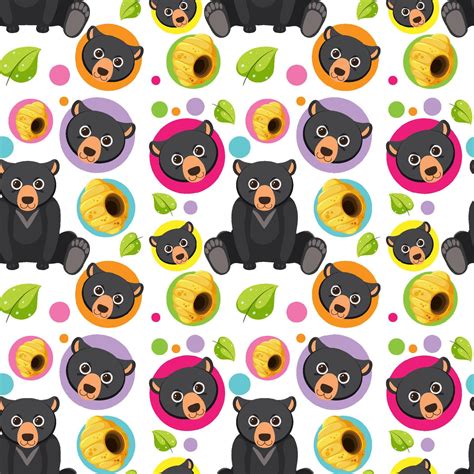 Black bear seamless pattern 9202610 Vector Art at Vecteezy