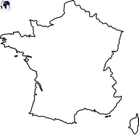 Printable Blank France Map with Outline, Transparent Map PDF | France map, France tattoo, Map