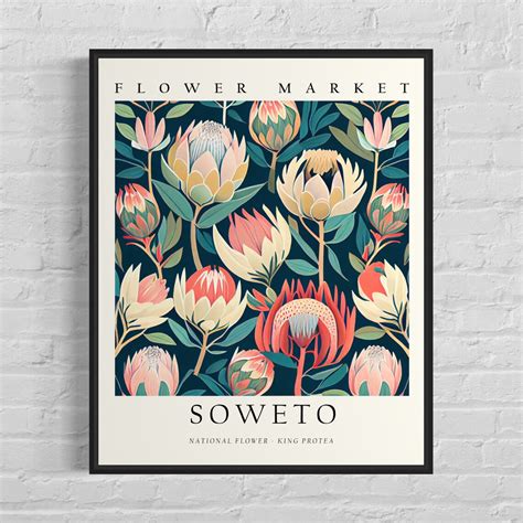 Soweto South Africa Flower Market Art Print King Protea - Etsy