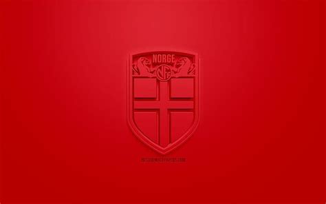 Norway national football team, creative 3D logo, red background, 3d ...