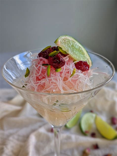 Faloodeh - Lime and rosewater granita with rice noodles - The Caspian Chef