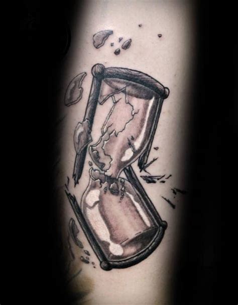 30 Broken Hourglass Tattoo Designs For Men - Time Ink Ideas