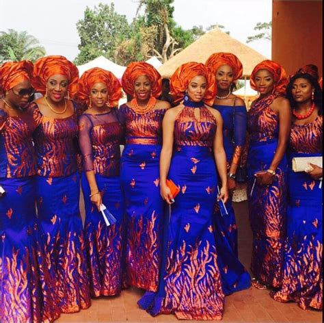 Cobalt Blue and Burnt Orange Bridesmaids | African fashion designers ...