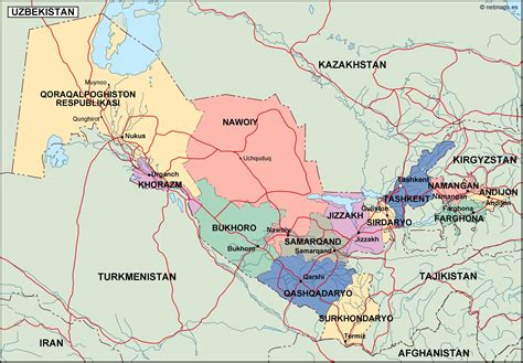 uzbekistan political map | Order and download uzbekistan political map