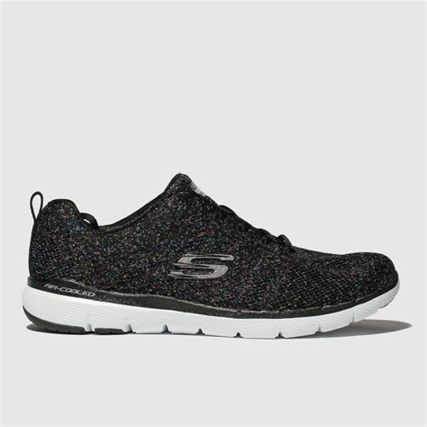 Skechers Black Flex Appeal 3.0 Metal Works Trainers - ShoeFreak