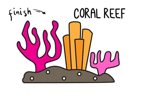 How To Draw Beautiful Sea Coral Reefs (Easy Drawing Guide for Kids) - Rainbow Printables
