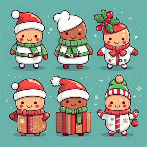 Premium AI Image | Colorful and Cute Christmas Clip Art in 4K Vector