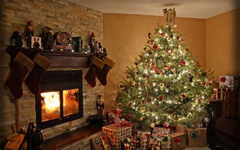 Christmas Tree Fireplace Wallpapers - Wallpaper Cave