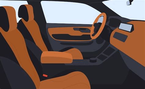 Premium Vector | Interior of the car from the middle Modern comfortable ...