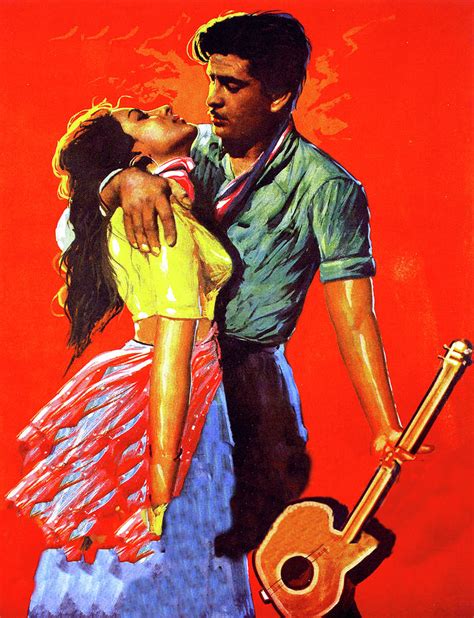 ''Barsaat'',1949, movie poster base painting Painting by Stars on Art - Pixels