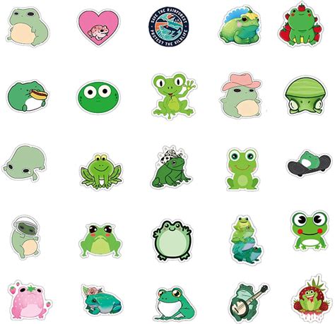 50PCS Cute Funny Frog Stickers Green Sticker for Kid Teen - Etsy