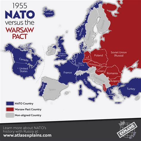 NATO vs. the Warsaw Pact in 1955 : MapPorn