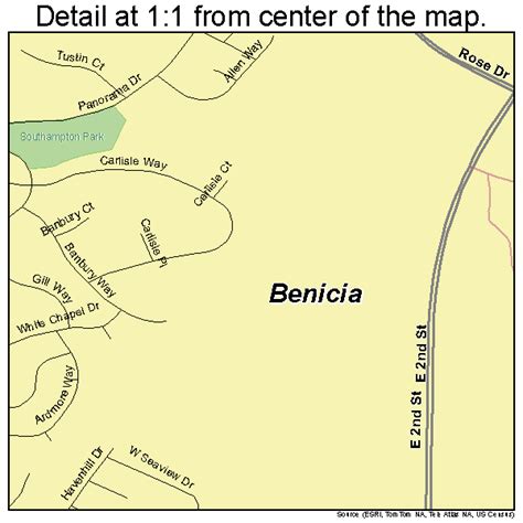 Benicia California Street Map 0605290