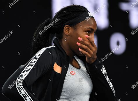 Coco Gauff Reacts During Post Match Editorial Stock Photo - Stock Image ...