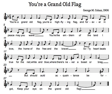 Treble in the Classroom: You're a Grand Old Flag Veteran's Day Music Activity