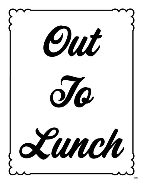 Out To Lunch Signs - 15 FREE Signs | Printabulls