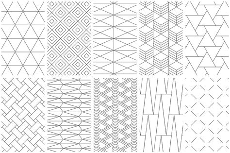 Simple Line Geometric Patterns by Youan | Design Bundles