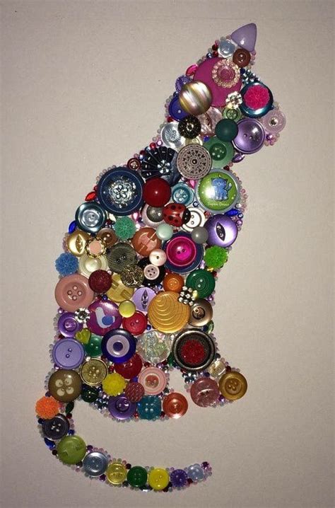 Button Kitty | Bricolage avec des boutons, Craft, Art bouton