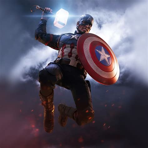 2932x2932 Captain America Mjolnir Artwork 4k Ipad Pro Retina Display HD ...