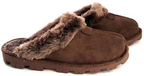 Women Slip On Warm Fur Lined Winter Comfortable Rubber Sole Slippers 5 ...