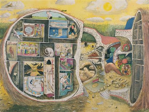 William Kurelek, The Maas Maze, 1971, mixed media on panel, 90.8 x 121. ...