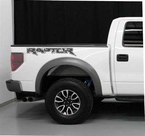 Product: PAIR FORD RAPTOR TRUCK LETTERING VINYL DECALS MATTE BLACK fits ...