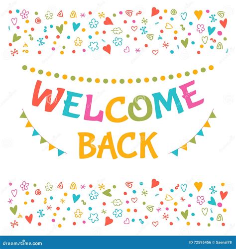 Welcome Home Text With Colorful Design Elements. Greeting Card. Cartoon Vector | CartoonDealer ...