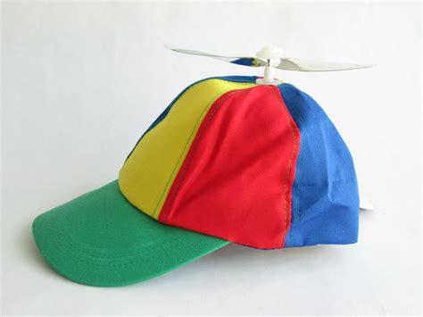 ADULT PROPELLER BEANIE HAT CLOWN COSTUME BASEBALL COPTER HELICOPTER ...