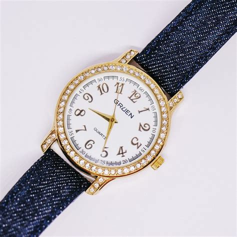 Gold-tone Ladies Gruen Watch | Large Dial Women's Gruen Quartz Watch ...