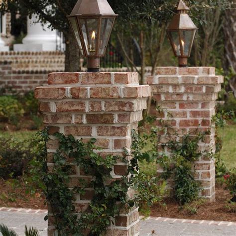 Home - Carolina Lanterns and Lighting | Brick driveway, Brick pillars ...